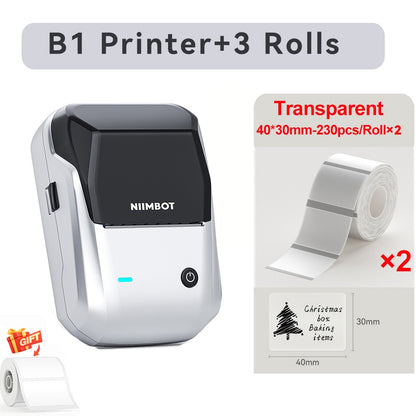 Portable Niimbot B1 Wireless Label Maker Adhesive Sticker Printer Labeling Machine DIY 20-50mm Labels for Office Home