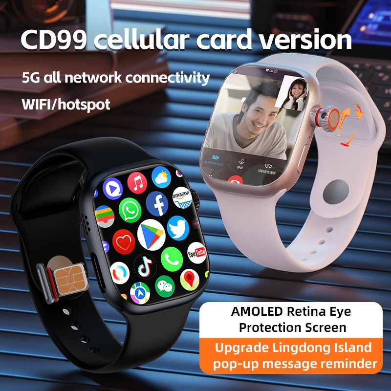 CD99 watch X 5G smartwatch 2.29inch AMOLED 5G LTE smart watch with 180 ° rotary camera GPS WiFi SIM card slot health monitoring