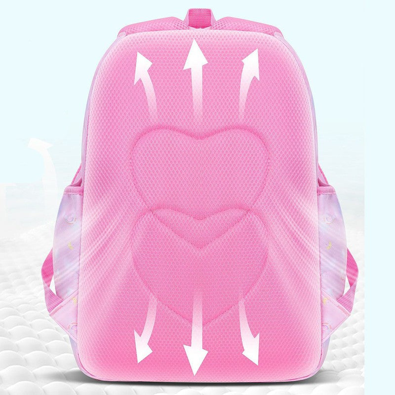 Fashion Moon Rainbow Girl School Bag Children Kid Backpack Cute Waterproof Large Capacity Gradient Pink Teenage Travel Backpack