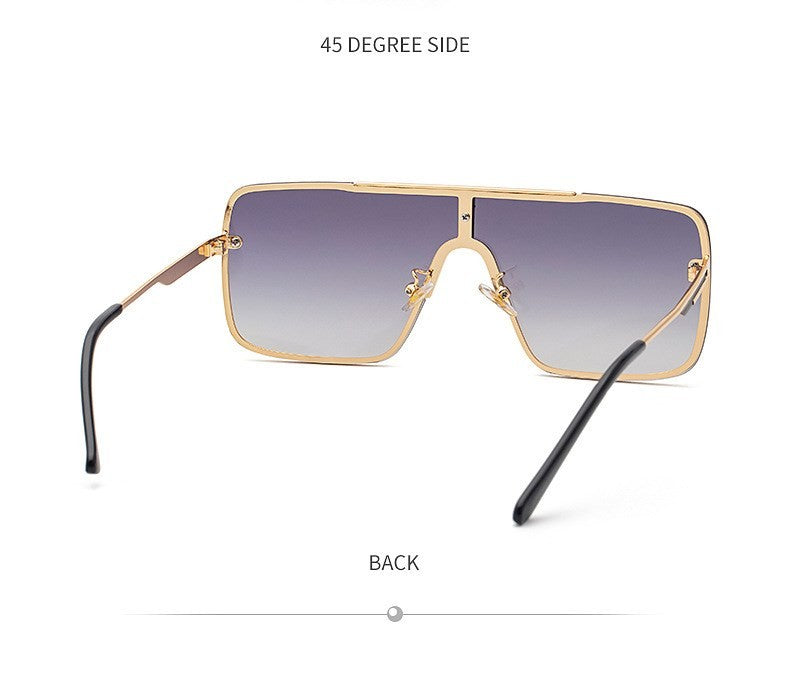 Óculos de sol quadrados oversized para homens, armação grande, 2025, design de marca de luxo, armação de metal, óculos de sol masculinos, óculos retrô