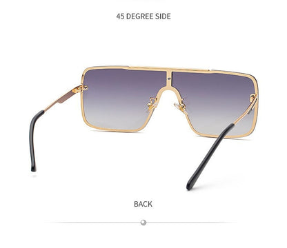 Óculos de sol quadrados oversized para homens, armação grande, 2025, design de marca de luxo, armação de metal, óculos de sol masculinos, óculos retrô