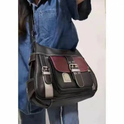 Y2K Vintage Crossbody Bag Women's Tote High Quality PU Leather Shoulder Bag Hip Hop Messenger Bag Female Large Handbag Commuter