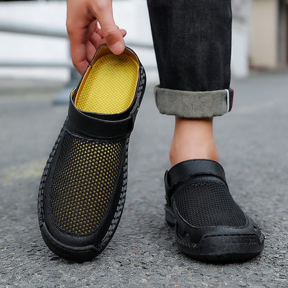 Soft Sole Male Simple Slippers Breathable Mens Summer Sneakers Casual Half Shoes Leisure Walk Half Drag Outdoor Non-Slip Sandals