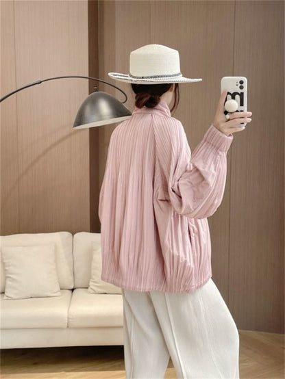 Miyake Wind Pleated Fashion High-end Fashion Commuter Women's Long-sleeved Short Wind-resistant Warm Coat Cotton-Padded Clothes