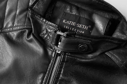 Motorcycle commuting racing suit outdoor cycling suit jacket autumn European and American tough guy lapel leather jacket