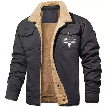 Autumn Winter Nw Men's Fleece Jacket Plush Thick Cotton Outerwear Letter Pattern Print Casual Clothing Men Windbreaker Coat