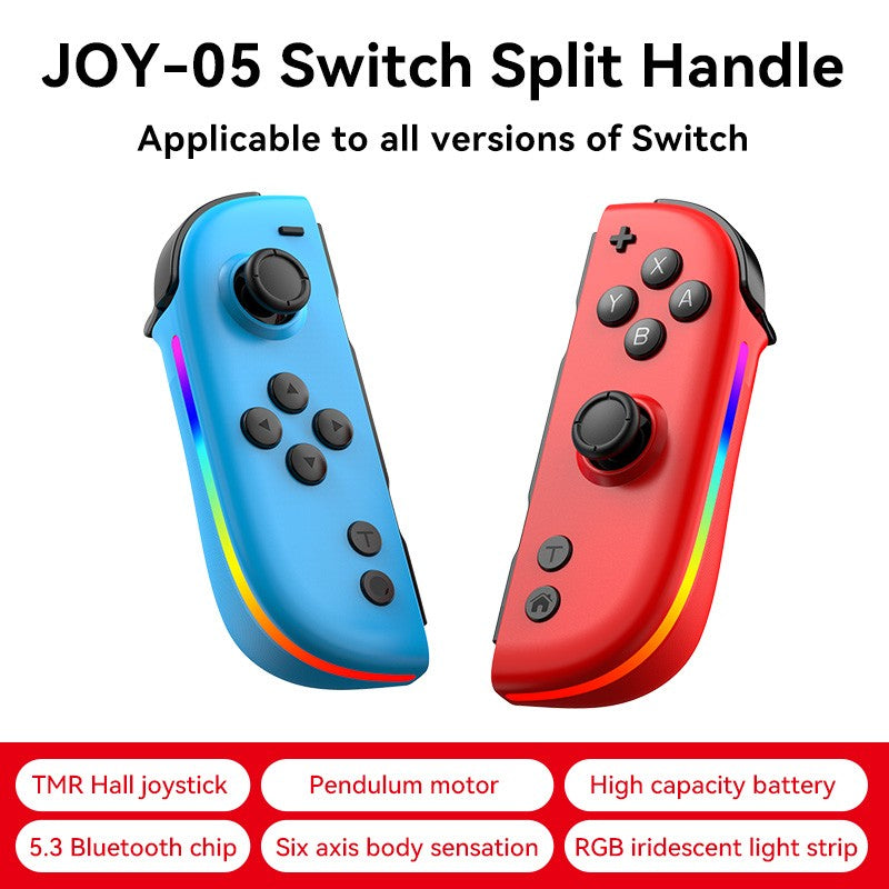 Wireless Switch L/R Controllers Hall Joystick RGB Colorful Light BT 5.3 Wake Up Six-Axis Vibrating Joypad For Switch/Lite/Oled