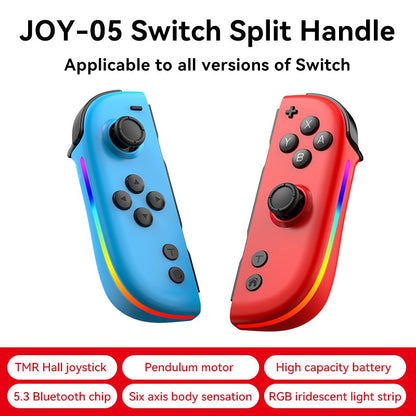 Wireless Switch L/R Controllers Hall Joystick RGB Colorful Light BT 5.3 Wake Up Six-Axis Vibrating Joypad For Switch/Lite/Oled