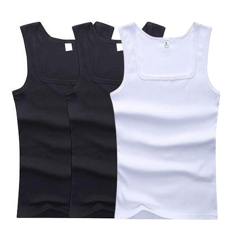 3pcs/lot Cotton Mens Tank Tops Sleeveless Solid Muscle Vest Undershirts Men's Clothes U-neck Gym Clothing Women Sleeveless Shirt
