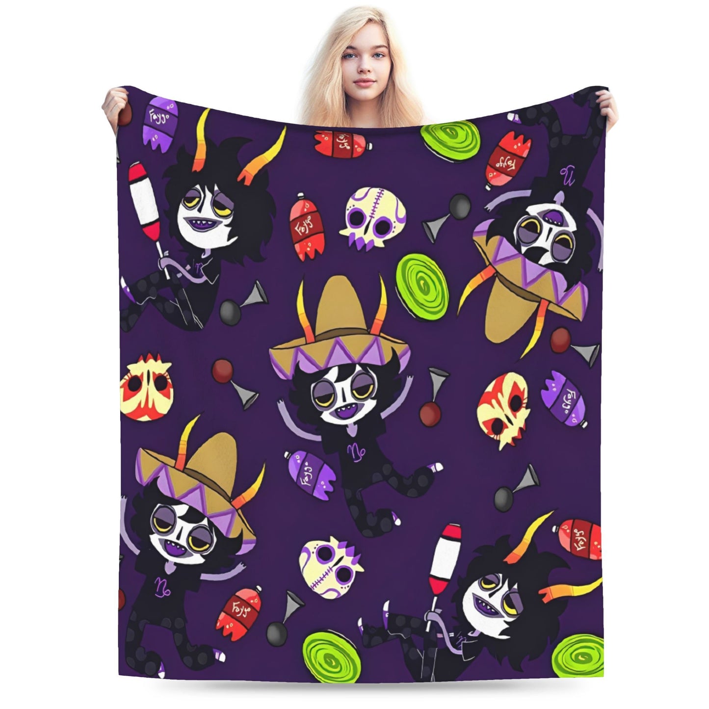 Manta de Flanela Homestucked Manga Cobertor Macio e Quente para Sofá Cama Viagem Engraçado Colcha Capa de Sofá-Cama