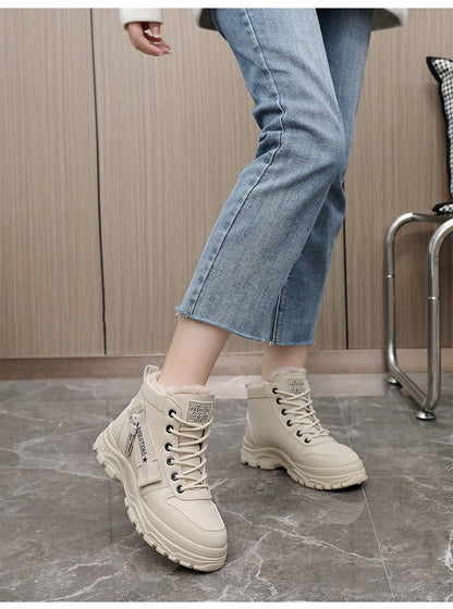 Snow Boots for Women New Casual High-top Warm Sneakers Womens New Platform Ankle Boots Plus Size 45 Zapatillas De Mujer2025