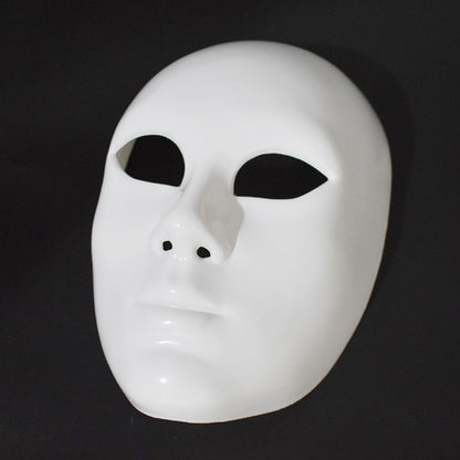 DIY Blank Face Mask Cosplay White Hand-Painted Doodle Thicken Plastic Masks Carnival Masquerade Halloween Party Costumes Props