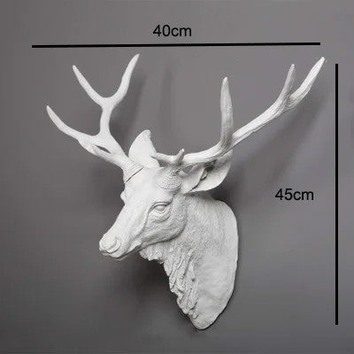 Creative Wall Mounted Animal Deer Head Wall Decoration Handmade Farmhouse Decoration Resin Living Room Home Decoration