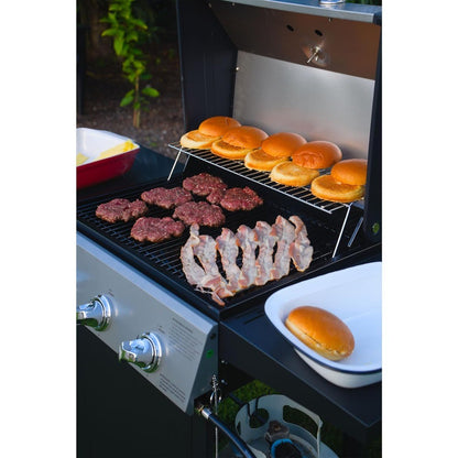 Churrasqueira a Gás Propano Grill Boss com 3 Queimadores, Churrasqueira Portátil com Tampa, Rodas e Prateleiras Laterais, Preto - Acessórios e Equipamentos para