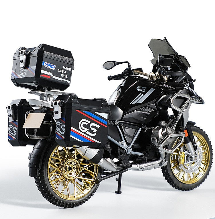 1:10 R1250GS Adventure Moto de Liga Leve Die Cast Modelo de Veículo Coleção Som e Luz Off Road Motocicleta Brinquedos Carro