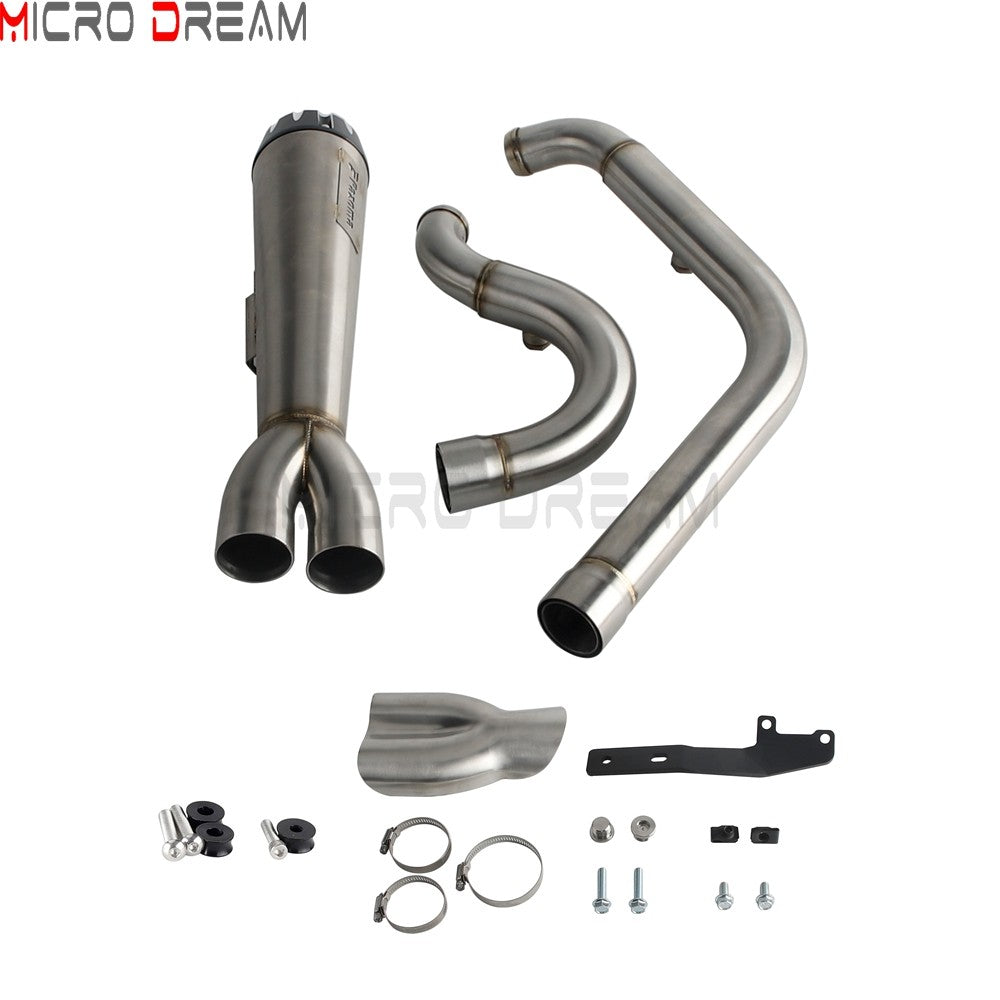 2-in-1 Stainless Steel Motorcycle Exhaust Muffler 1 3/4" to 2" Exhaust Pipes For Harley Low Rider ST Fat Bob FXFB FXFBS 2018-Up