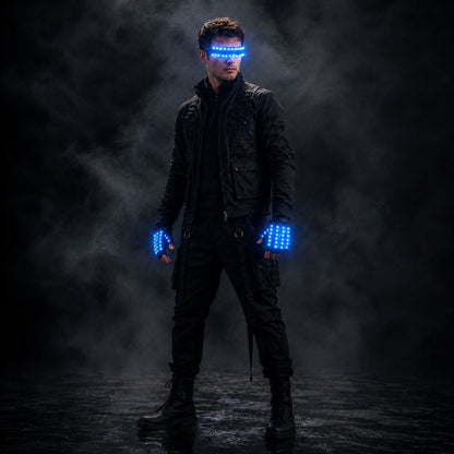 LED Glowing Gloves with Fluorescent Show, Creative Personality, Halloween, Christmas, Stage, DJ Singer, Performing, Personality