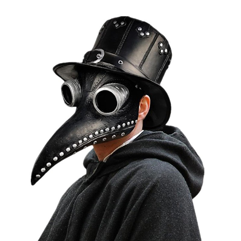 Adults Halloween Leather Plague Doctor Mask Adjustable Strap Gothic Punk Lens Glasses for Steampunk Cosplay Bird Beak Mask