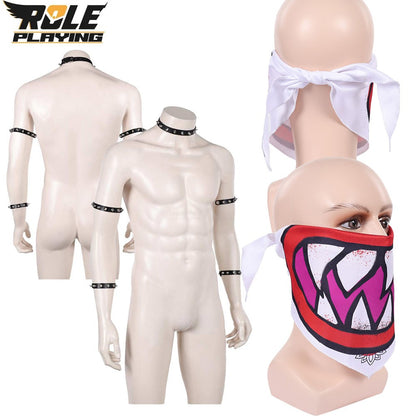 Bowser Jr Cosplay Scarf Mask Bracelet Collar Movie Bros Costume Accessories Prop for Adult Men Fantasy OutfitHalloween Carnival