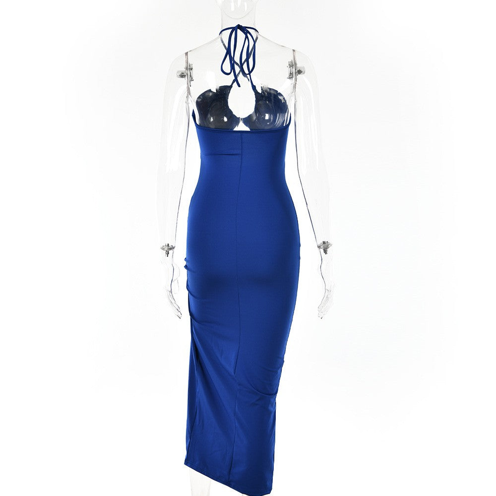 Sleeveless Sexy Female Midi Backless Dresses Slim Night Club Party Women's Dress