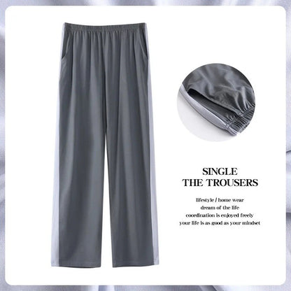 Men's Modal Sleepwear Loose Fit Casual Thin Home Pants Spring Autumn Summer Comfortable Lightweight Men's Drawstring Sweatpants