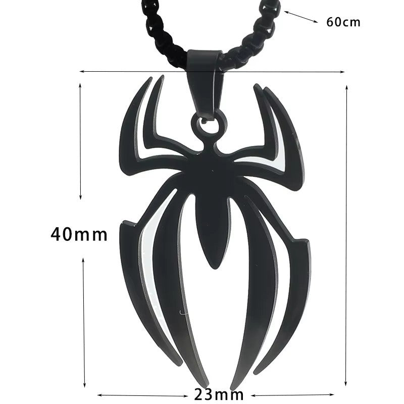 Colar Cosplay com Pingente de Aço Inoxidável Masculino Logotipo de Homem-Aranha de Super-Herói Corrente Gargantilha Acessórios de Joias Presente