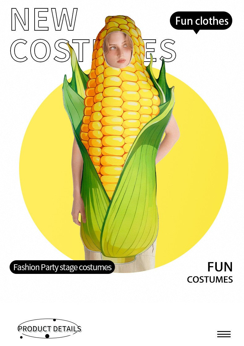 2026 Halloween Corn-Themed Funny Costumes, Cosplay Outfits, Vegetable Carnival Party Costumes, Parent-Child Performance Costumes