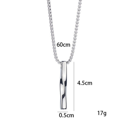 Colar Masculino Pingente Espiral INS Tendência Minimalista Personalidade Cor Prata Aço Inoxidável Corrente Joias Hip-hop Presentes para Festa
