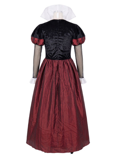 New Red Queen Of Hearts Dress Wonderland Red And Black Dress For Adult Halloween Party Retro Court Alice Role Play Costume 2026