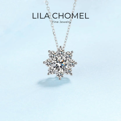 WOMEN Valentine's Day Platinum PT950 Wedding Necklaces 1/2CT VVS1 D Color Moissanite Diamond Pendant Girlfriend Birthday Gift
