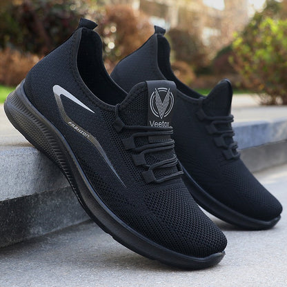 Sapatos Casuais Masculinos Sólidos com Cadarço, Sapatos Esportivos Leves para Homens, Sapatos Casuais Sólidos da Moda Adequados para Entusiastas de Caminhada de Lazer - Ideais para Leveza, Respirabilidade e Antiderrapantes, Adequados para Laze