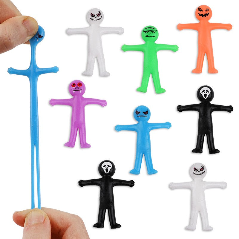 12-36Pcs Funny Little Man Halloween Stretchy Toy Kids Halloween Birthday Party Favors Goodie Bag Trick or Treat Bucket Filler