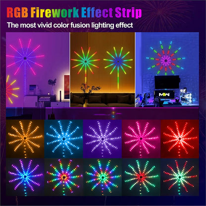 Kit de Luzes de Artifício USB WS2812B Módulo de Fita de LED Endereçável Individualmente Controle Remoto de 28 Teclas Bluetooth App Música Luz de LED DC5V
