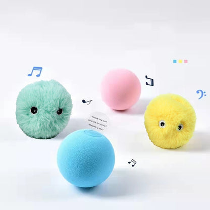 Brinquedos Inteligentes para Gatos Bola Interativa de Pelúcia Elétrica Brinquedo de Treinamento com Erva de Gato para Gatinhos com Som de Toque Produto para Animais de Estimação Bola de Brinquedo que Faz Barulho Suprimentos para Gatos