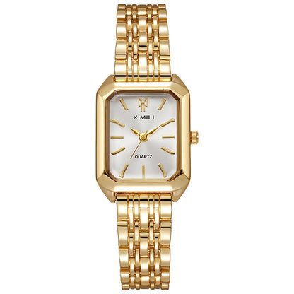 Ladies Watch Luxury Gold Square Simple Luxury Quartz Watch Fashion Stainless Steel Women's Business Clock Dress Gift Watches