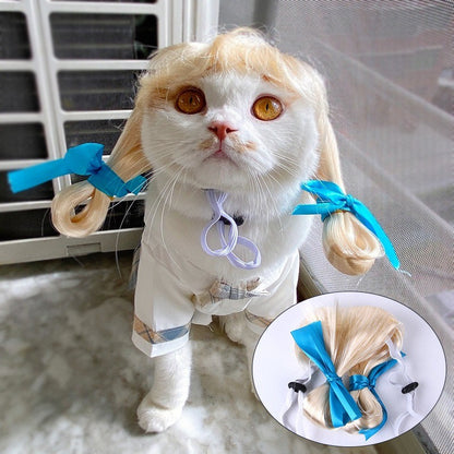 Perucas para Pets Cabeças Explosivas Acessórios de Cabelo de Palhaço para Cães e Gatos Fantasias de Halloween Natal Acessórios Divertidos para Cabelo de Pets