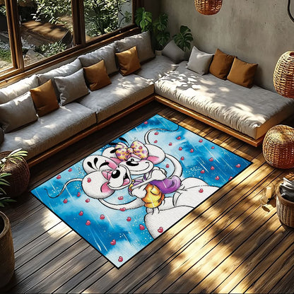 D-diddl small carpet Anti-Slip Kitchen cartoon funny maus art Bedroom Handmade Tufted Rug cute Living Room Entrance Decoration