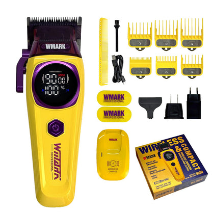 WMARK NG 8004 Professional Electric Hair Clipper 9000RPM Purple Fade Blade Wireless Charging 2000mAh Barber Shop Trimmer Machine