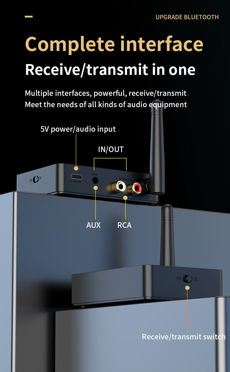 Adaptador de áudio Bluetooth 5.3 AptX/HD/LL Receptor Transmissor RCA AUX Qualcomm QCC3040 Adaptador HIFI Estéreo Sem Fio Som Sem Perdas