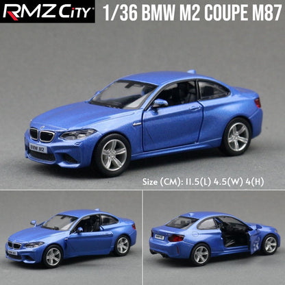 1/36 BMW M2 M3 M4 M5 Modelo de Carro de Brinquedo para Crianças RMZ City Miniatura de Metal Fundido de Corrida com Fricção para Coleção, Presente para Meninos