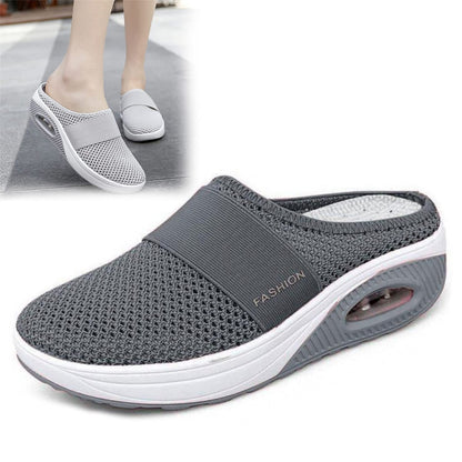 Slip-On Women'S Walking Sandals,Breathable Mesh Casual Shoes Breathable With Arch Support Knit Shoes Thickened Soft Sole