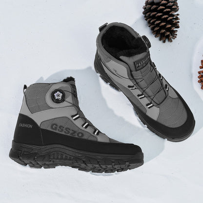 Winter New Swivel Buckle Fleece Waterproof Snow Boots Outdoor Non-slip and Wear-resistant
