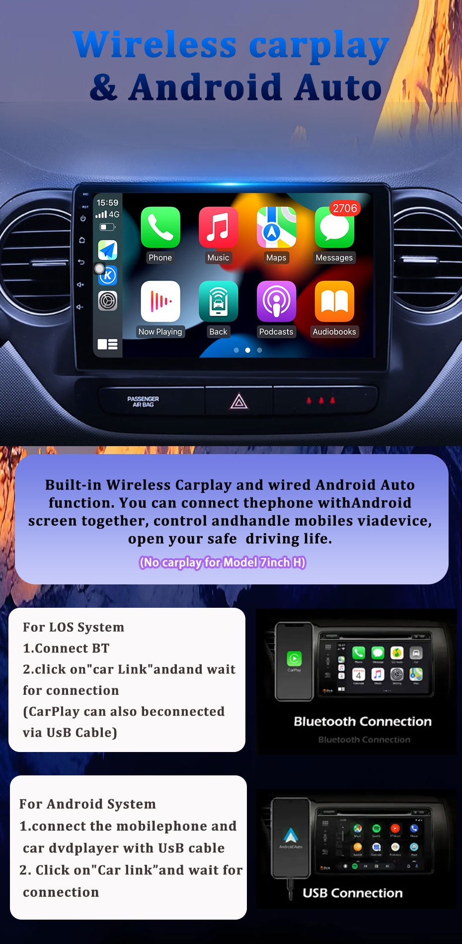 7" 4G Para FIAT Panda 2013 2014 - 2020 Carro Carplay Auto Android Rádio Navegação GPS Multimídia Player de Vídeo 4G WIFI DSP