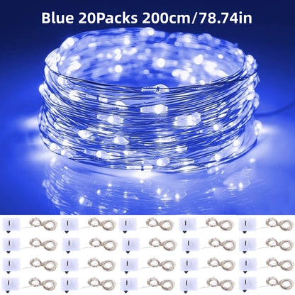 20Packs 2m LED String Lights Warm/Multicolor/Red/Green/Blue/Pink/Purple/White Christmas Atmosphere Firefly Lamp Starry Sky Light