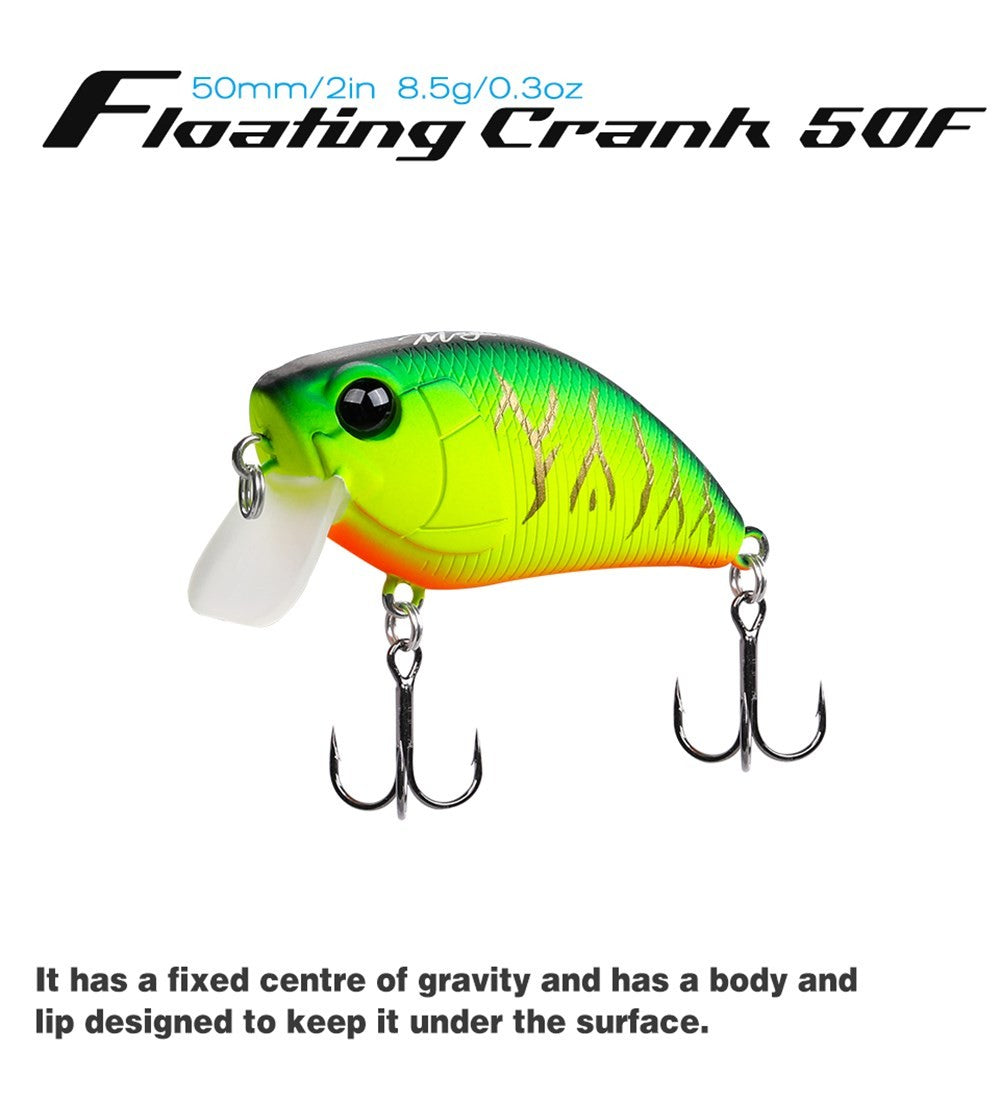 TSURINOYA Magician 50F 8.5g 50mm Crankbait Isca de Pesca de Superfície para Pesca em Água Raso Flutuante Iscas Artificiais para Tucunaré e Black Bass