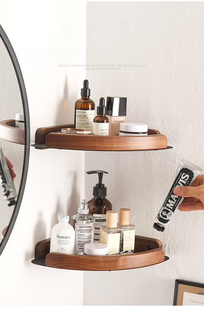 bathroom shelves wall mounted toilet and bathroom storage solid wood non perforated triangular frame wall corner rack