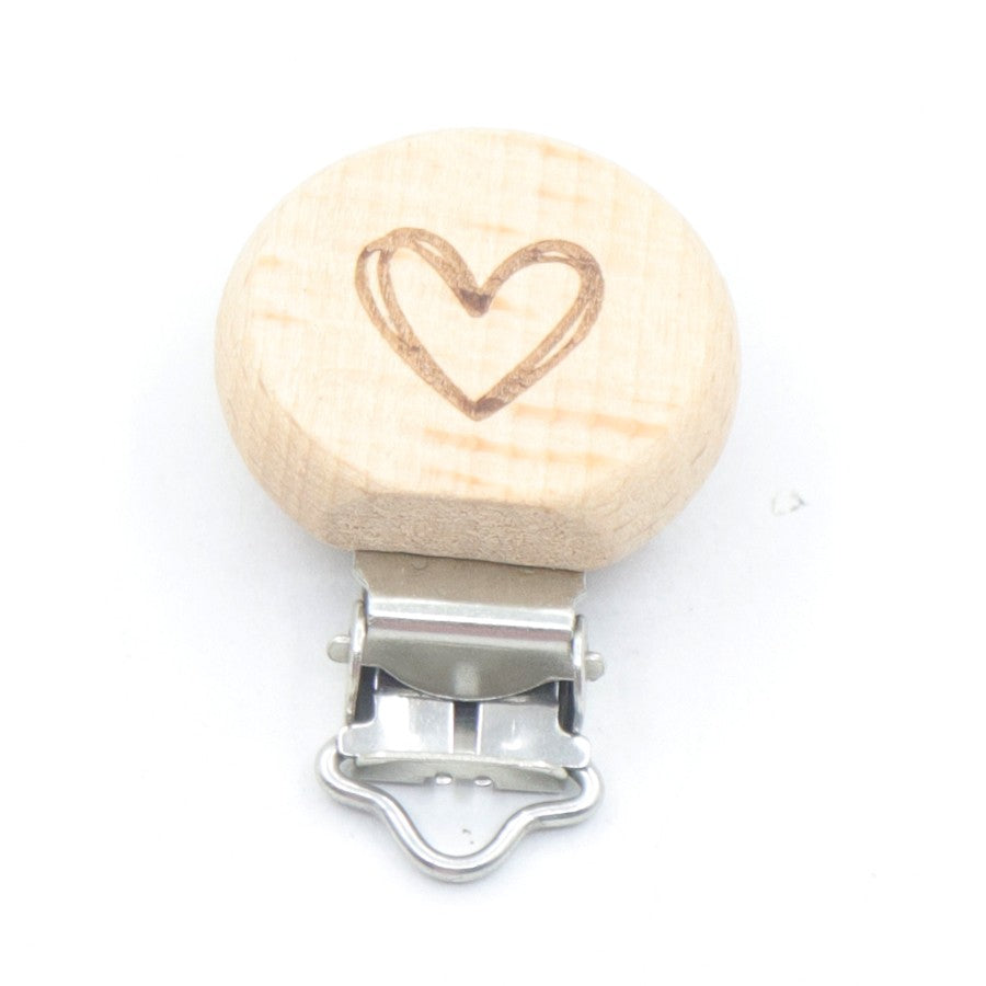 5Pcs/Sets Baby Pacifier Clips BPA Free Cute Modelling Beech Pacifier Clip Baby DIY Cartoon Animal Wooden Log Nipple Chain Holder