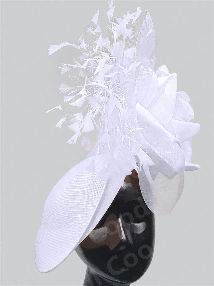 Big Flower Wedding Fascinator Hat Women Formal Party Tea Headpiece Ladies Cocktail Church Chapeau Cap Headband Woman Millinery