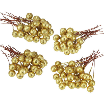 30/50Pcs Mini Artificial Berry Christmas Decor Xmas Tree Ornaments for Home Decor Navidad New Year DIY Garland Gift Accessories