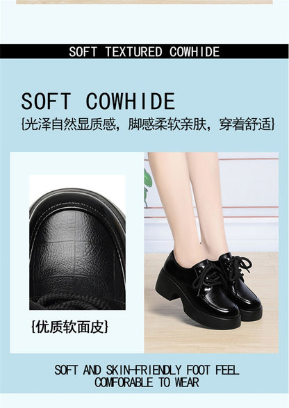 Soft Leather Uniform Shoes Female British Girl Japanese Wild Black Retro Mary Jane Shoes Lolita Platform Shoes Low Anti-slip